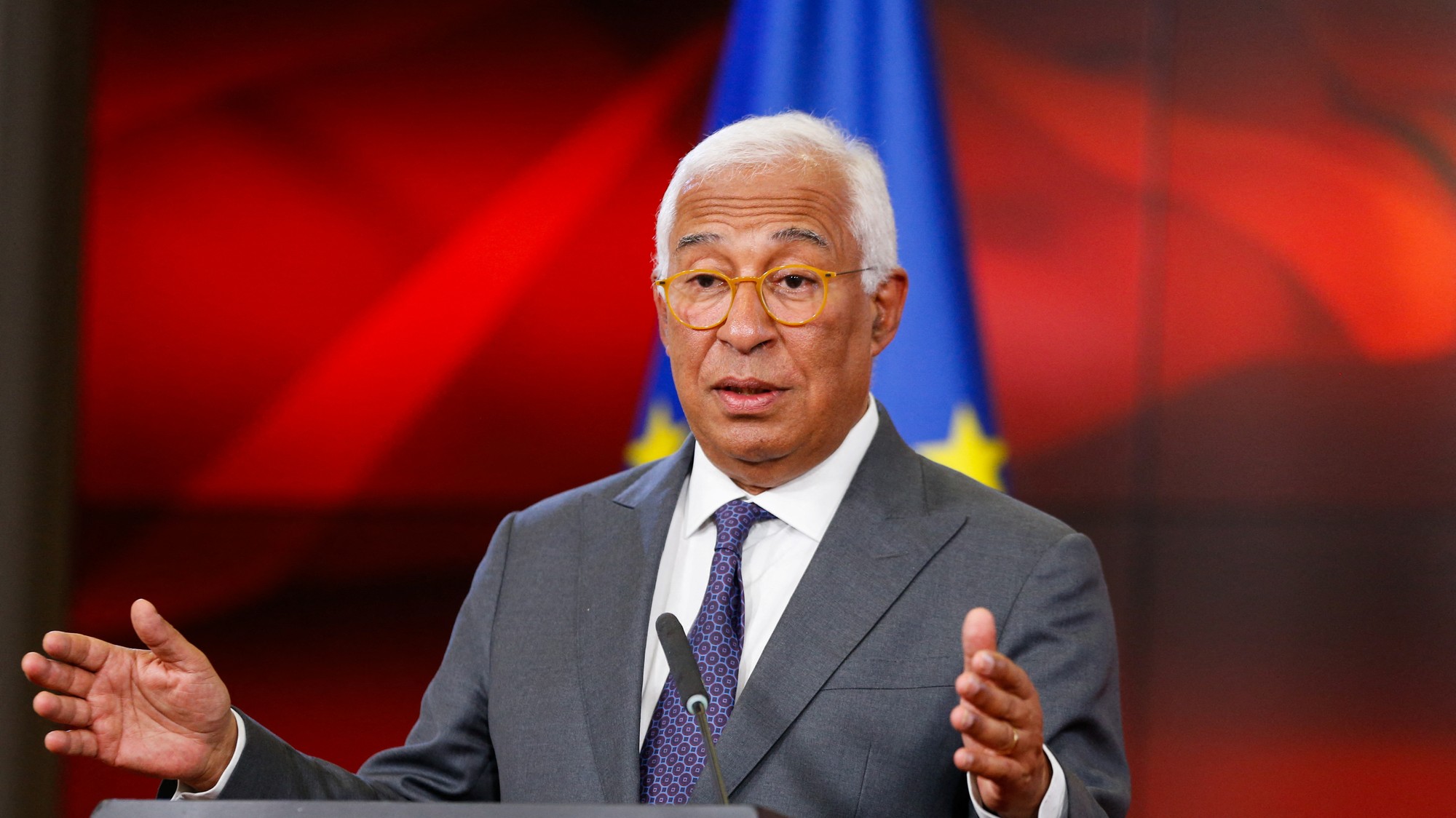 Predseda Európskej rady Antonio Costa, REUTERS/Ognen Teofilovski