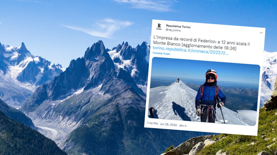 12-letni Włoch Federico Tomasi wszedł na Mont Blanc