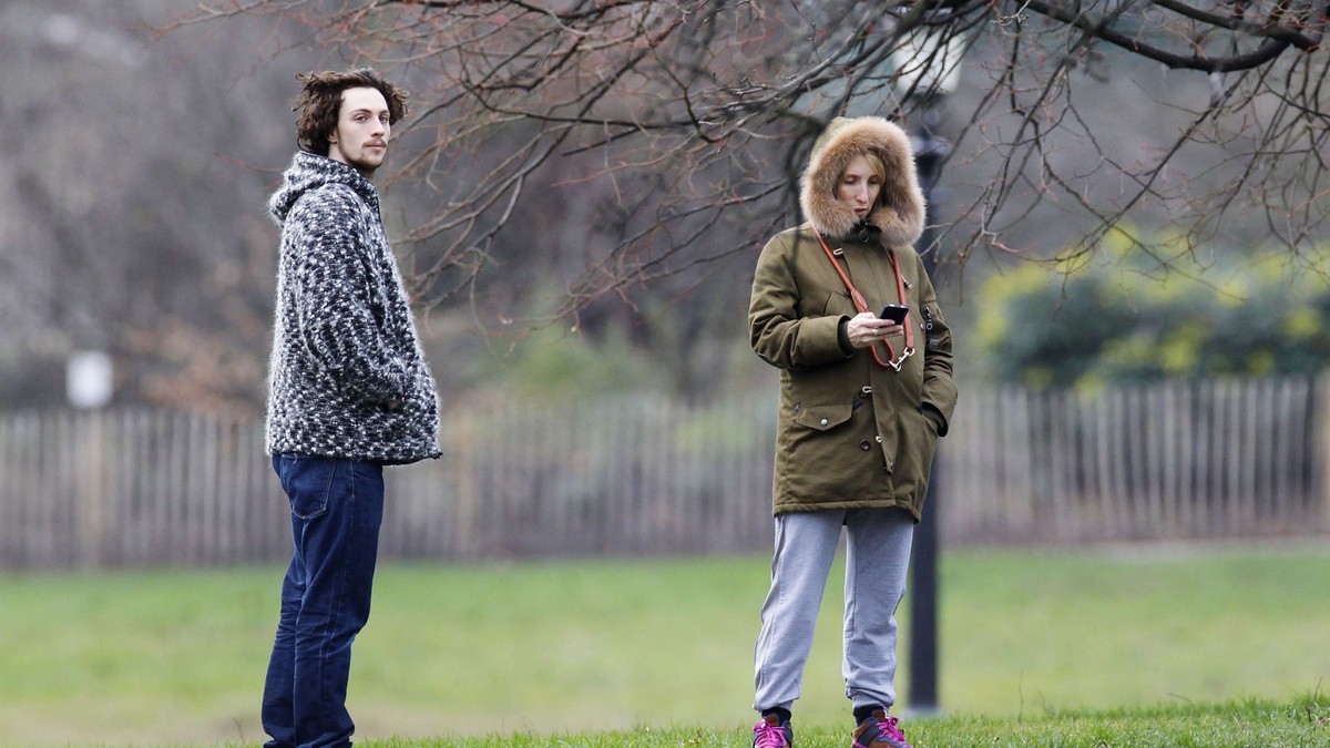 Aron Tejlor-Džonson sa suprugom