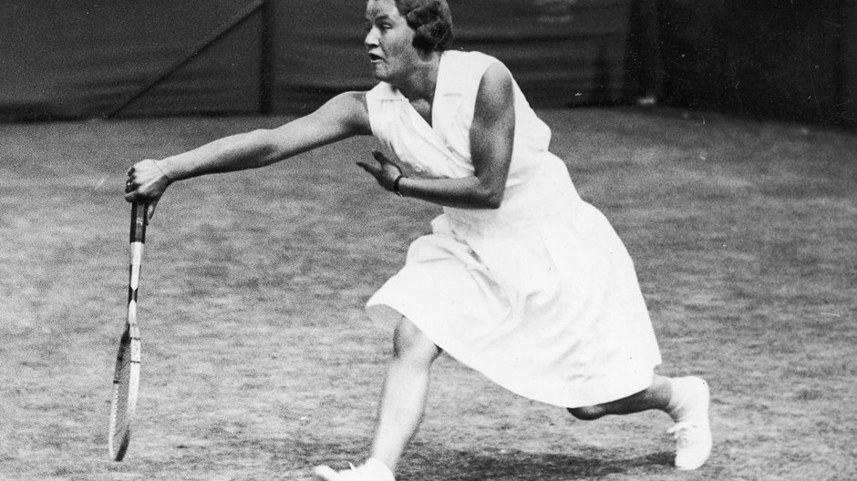 Jadwiga Jędrzejowska podczas gry Wielkiego Szlema Wimbledon 1932