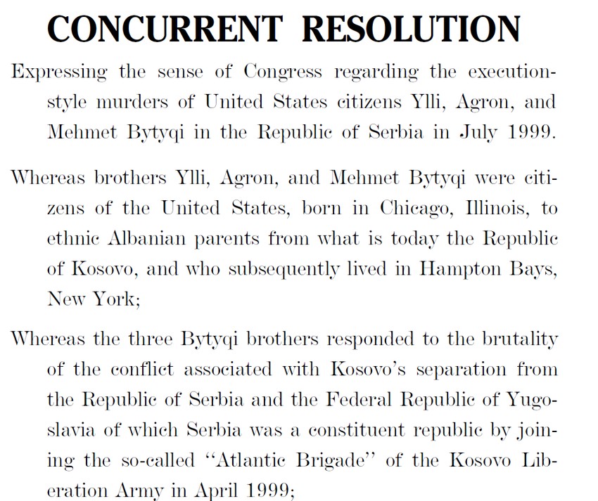 Braća Bitići, Rezolucija