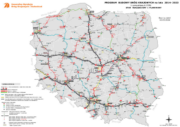 Program budowy dróg krajowych na lata 2014-2023 - stan na dzień 16.05.2016