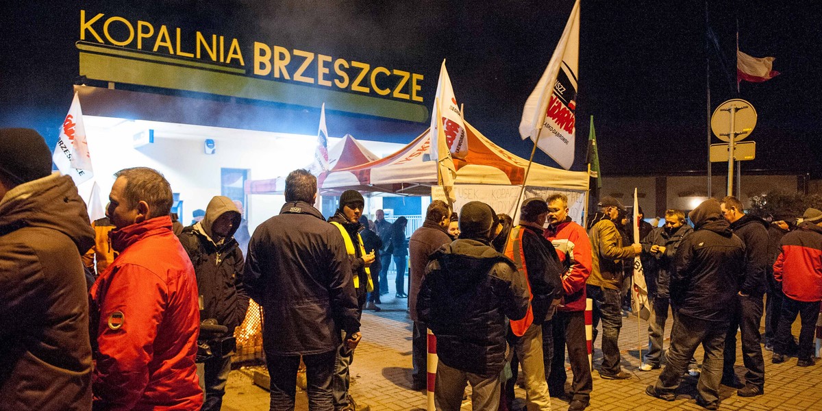 Protest Górników kopalni Brzeszcze