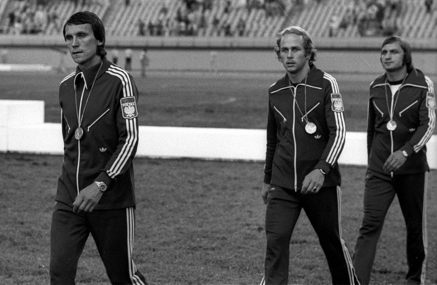 Henryk Kasperczak, Grzegorz Lato i Zygmunt Maszczyk ze srebrnymi medalami IO 1976