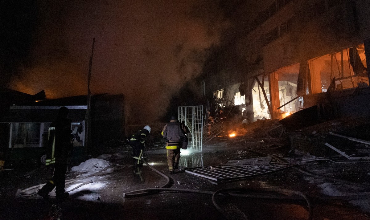 At least three people were injured in overnight drone attack in Kharkiv