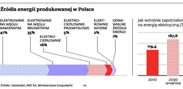 Źródła energii produkowanej w Polsce