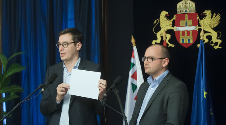 Karácsony Gergely főpolgármester sajtótájékoztatót tart a Városházán / Fotó: MTI Koszticsák Szilárd