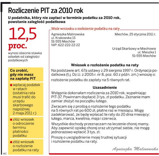 Rozliczenie PIT za 2010 rok