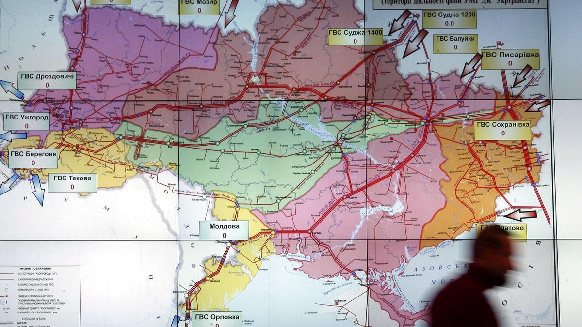 Ukraina rosja gazociągi mapa