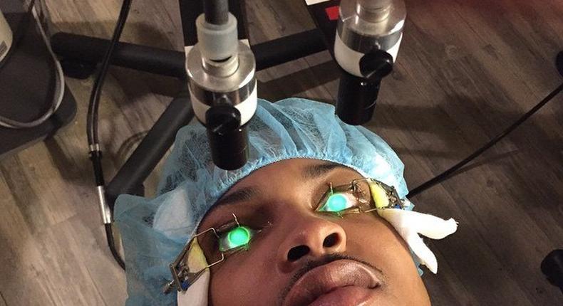 August Alsina undergoing eye corrective session