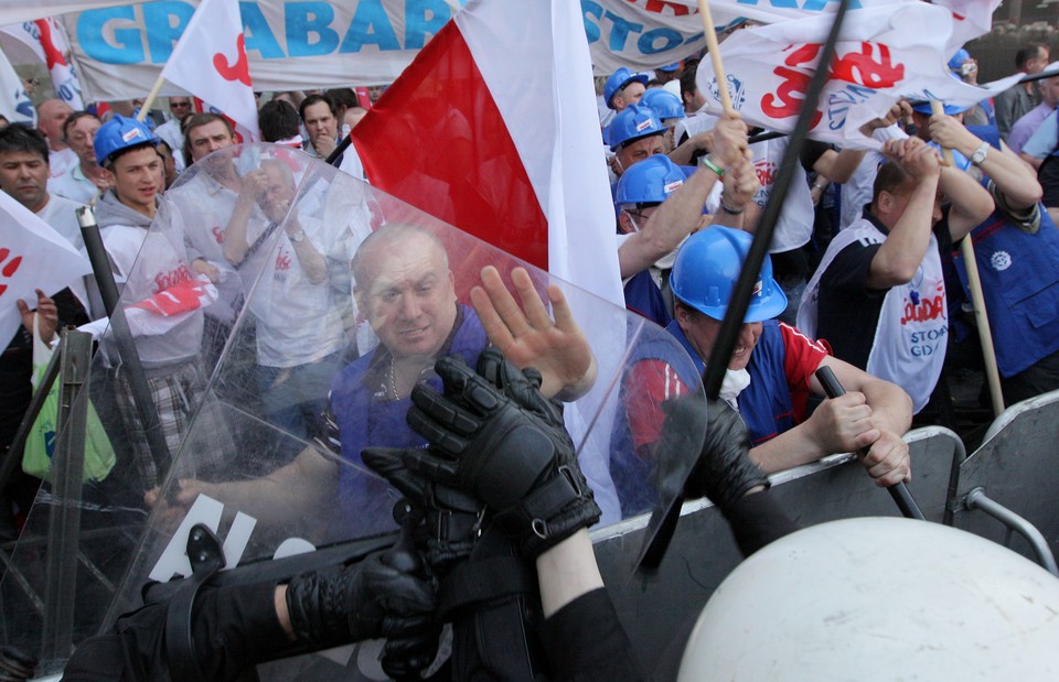 WARSZAWA STOCZNIOWCY DEMONSTRACJA