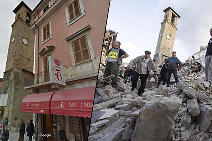 Włoskie Amatrice przed tragicznym trzęsieniem ziemi i po nim [ZDJĘCIA]