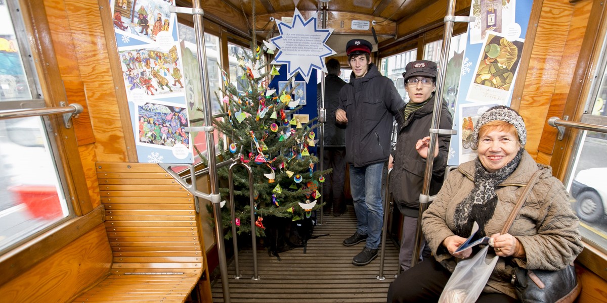 Świąteczny tramwaj w Katowicach