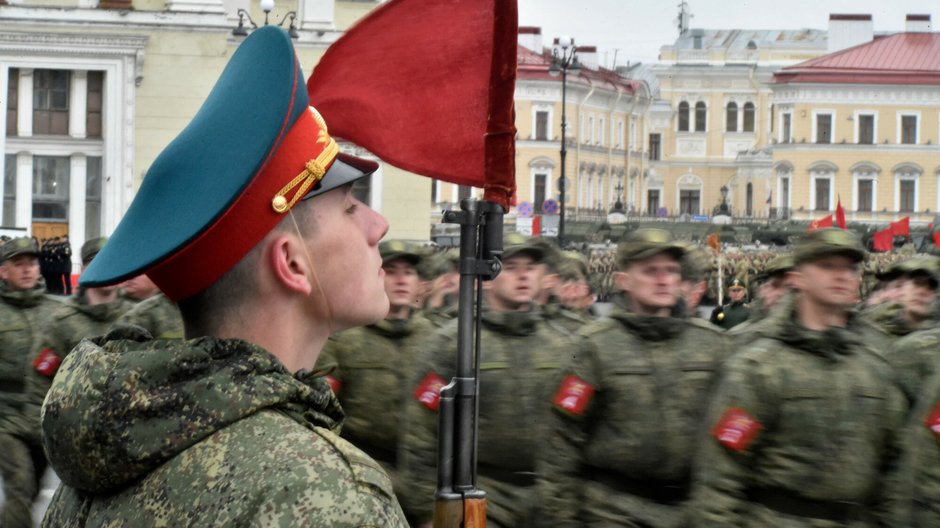 Rosyjscy żołnierze w Sankt Petersburgu. Kwiecień 2023 r.