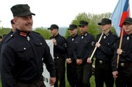 A leader of People's Party Our Slovakia (LS NS), Marian Kotleba, attends a commemoration of the 87th