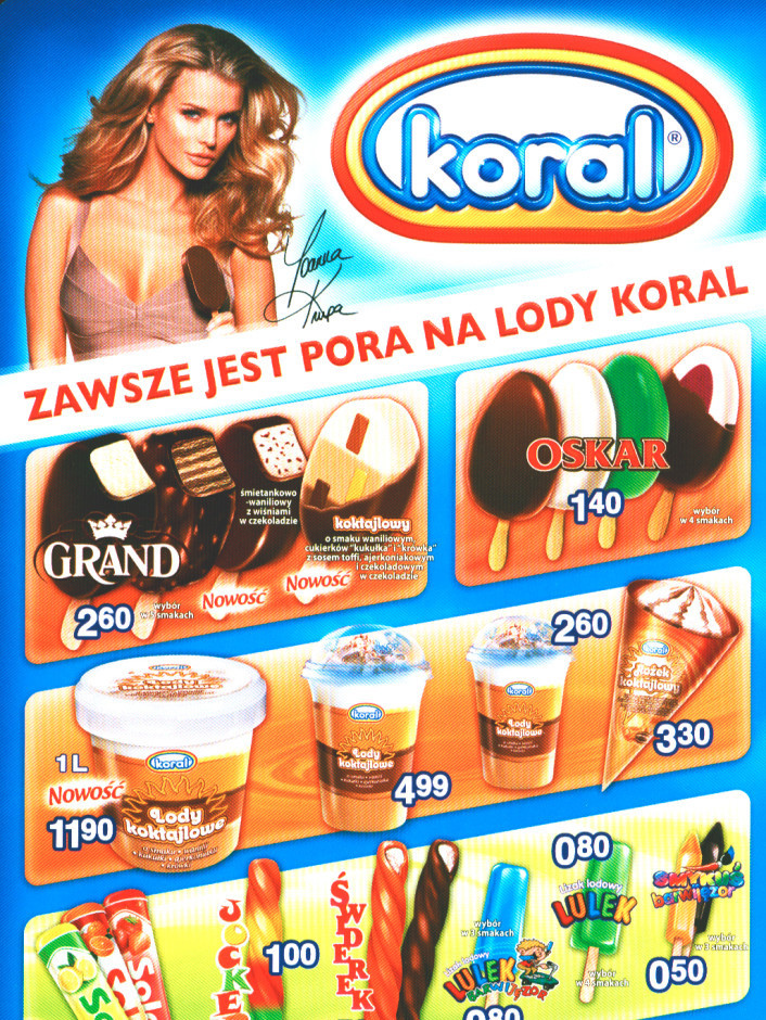 Joanna Krupa w reklamie lodów Koral