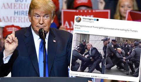 Cała prawda o "zdjęciach z aresztowania Trumpa". Spójrzcie na nogi