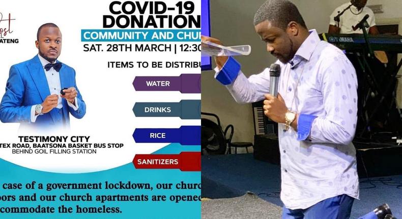 Pastor Brian Amoateng to finally donate sanitizers