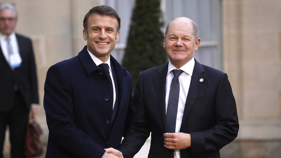 Emmanuel Macron i Olaf Scholz w Paryżu