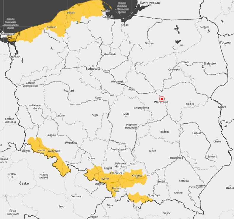 Ostrzeżenia przed gęstą mgłą obejmują Wybrzeże i część południowej Polski