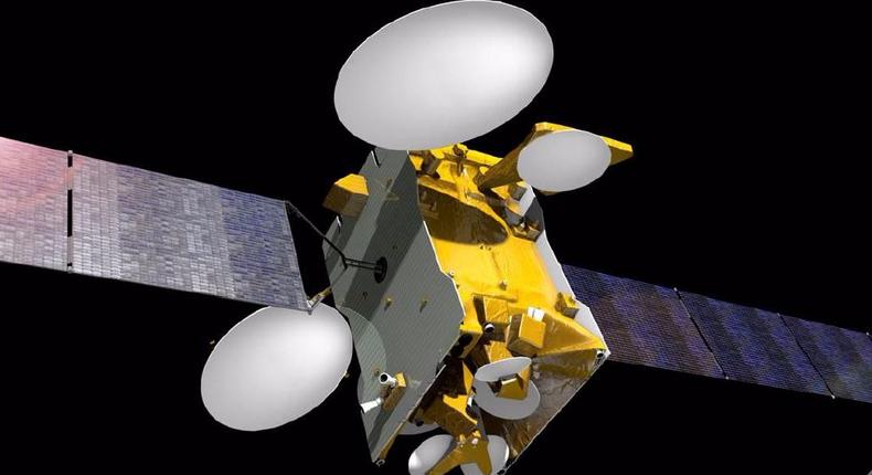 An illustration of the SES-10 telecommunications satellite.