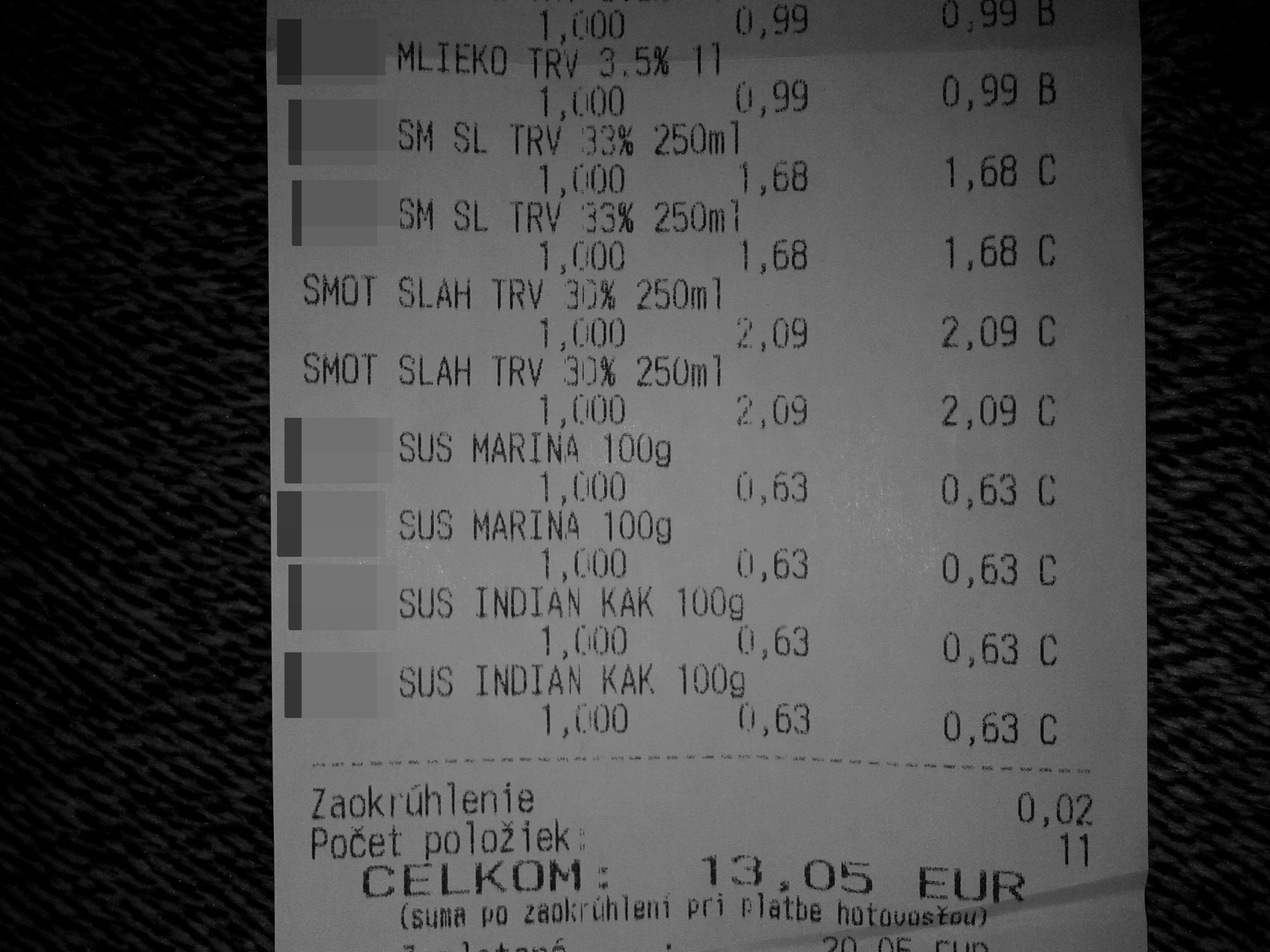 Čitateľ poslal fotku pokladničného bločku.