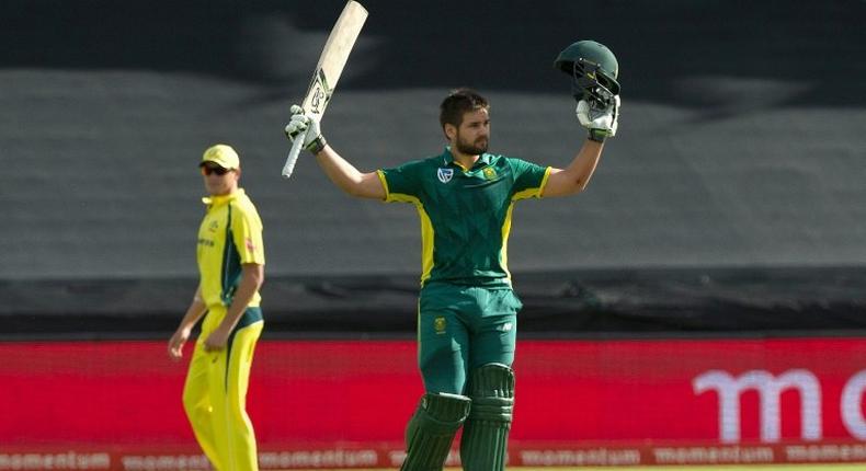 Rilee Rossouw scored 122 in South Africa's total of 327-8 in the fifth one-day international against Australia in Cape Town on October 12, 2016