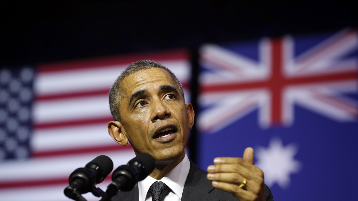 Prezydent USA Barack Obama potwierdził w sobotę w Brisbane strategiczny zwrot Ameryki w kierunku Azji i Pacyfiku wystosowując zawoalowane ostrzeżenie pod adresem Chin. Określił agresywną politykę Rosji wobec Ukrainy jako "zagrożenie dla swiata".