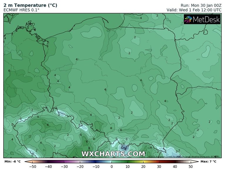 Temperatura w ciągu dnia na ogół będzie dodatnia.