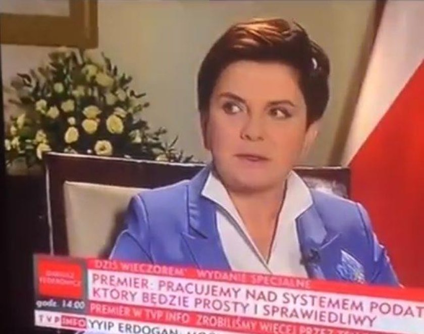 Zabawna wpadka z udziałem premier Beaty Szydło w TVP Info