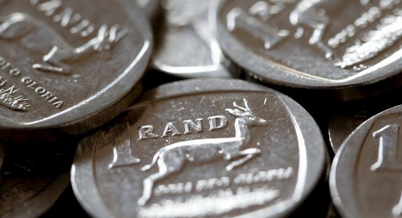 South African Rand coins are seen in this photo illustration taken September 9, 2015.    REUTERS/Mike Hutchings