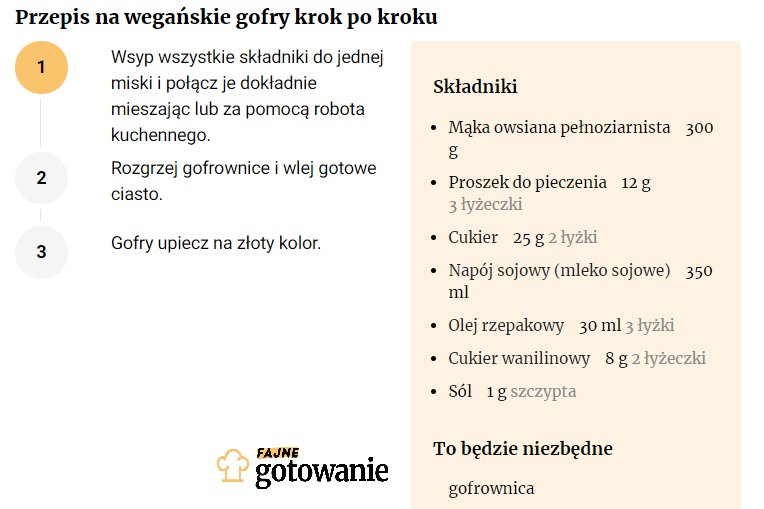 Przepis na wegańskie gofry