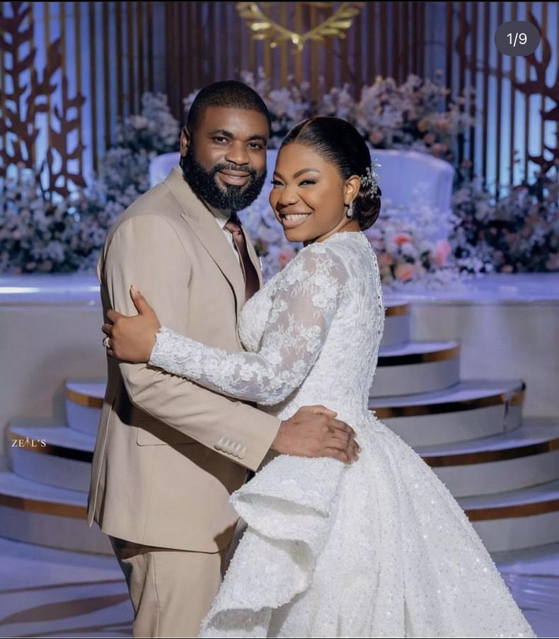 Mercy Chinwo and Blessed Uzochikwa wedding picture