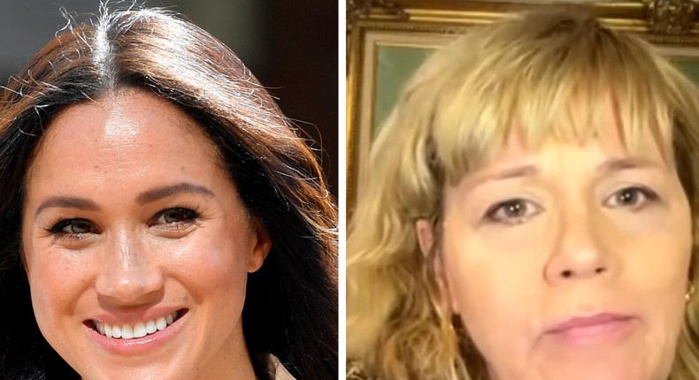 Meghan Markle and her estranged sister, Samantha Markle.REUTERS/Toby Melville, GB News/YouTube