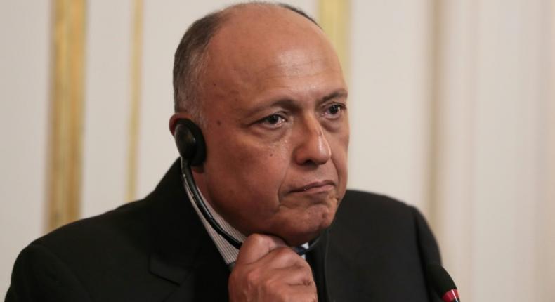 Egypt's Foreign Minister Sameh Shoukry, pictured in September 2019, agreed to talks over a controversial dam on the Nile