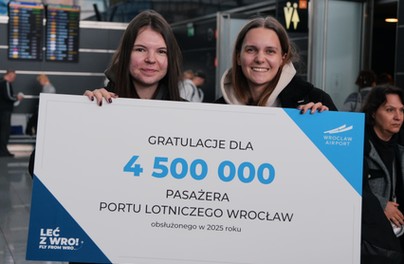 Kolejny rekord! Port Lotniczy Wrocław przywitał pasażera nr 4,5 mln!