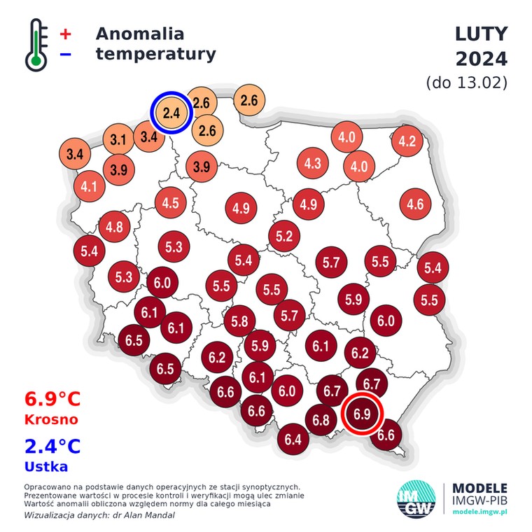 Pierwsza połowa lutego była w Polsce ekstremalnie ciepła, zwłaszcza na południu