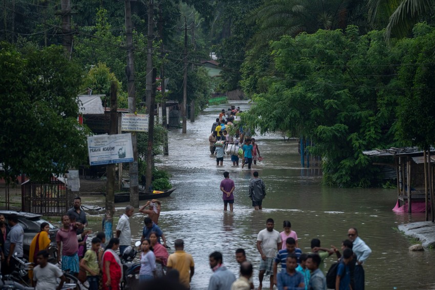 Poplave u Indiji -  selo Džalimura kod Gauhatija