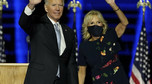 Oscar de la Renta - jeden z najsłynniejszych domów mody USA (na zdjęciu: Jill i Joe Bidenowie na pierwszym wystąpieniu po ogłoszeniu wyników wyborów w 2020 r.) 
