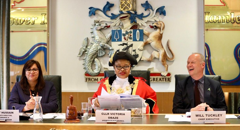 Mrs Victoria Obaze is the Civic Mayor of London Borough of Tower Hamlets, UK (Twitter/TowerHamletsNow)