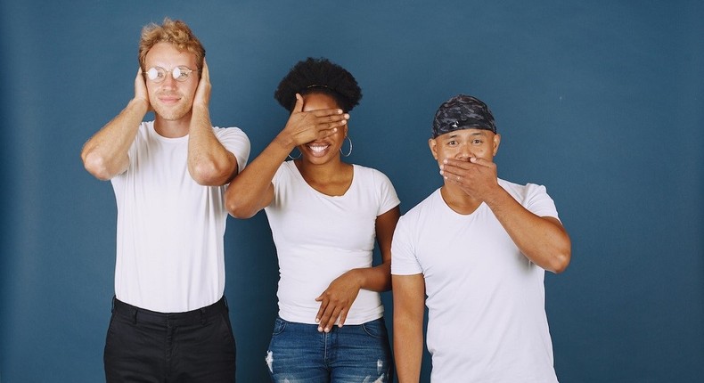 Three people doing different facial expressions [Photo: Gustavo Fring]