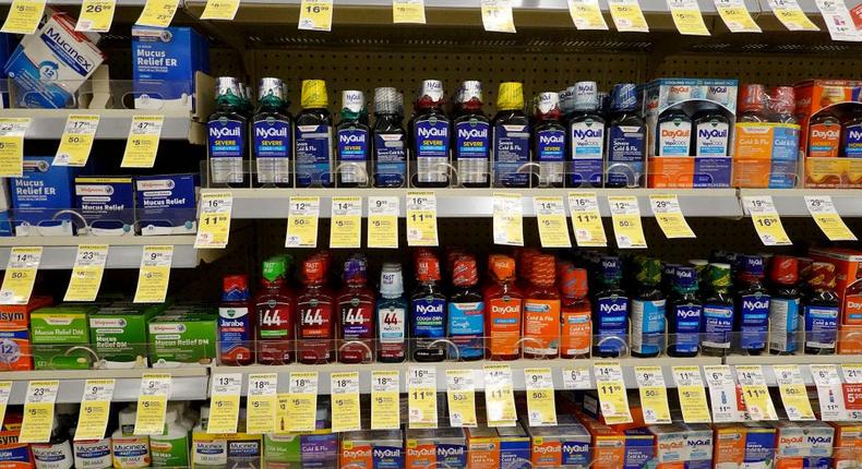 Cold and flu medicine sits on a store shelf. The Food and Drug Administration (FDA) announced that an ingredient in many over-the-counter cold and allergy medications called phenylephrine doesn't actually work.Joe Raedle