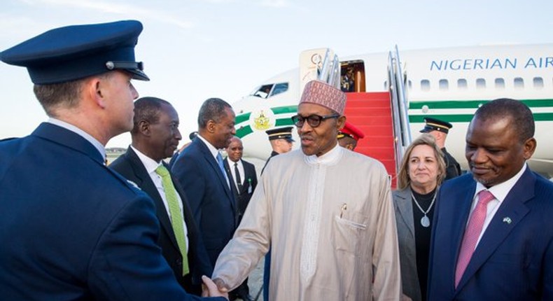 President Muhammadu Buhari  arrives in Washington DC to attend  4th Nuclear Security Summit.