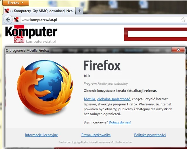 Firefox 10.0 | Test przeglądarki internetowej Mozilla Firefox 10.0 |  Testujemy Firefoksa 10