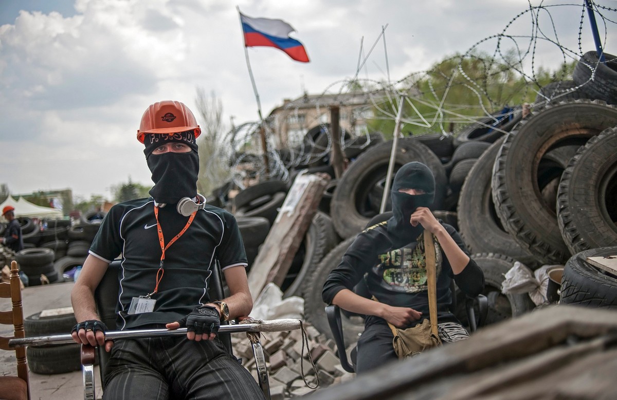 Barykada prorosyjskich separatystów