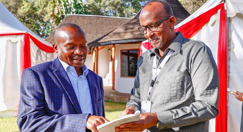 Interior CS Kithure Kindiki and Defence CS Aden Duale during the CSs retreat in Nanyuki on January 7, 2023