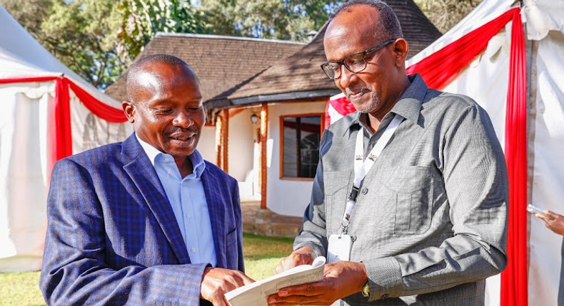 Interior CS Kithure Kindiki and Defence CS Aden Duale during the CSs retreat in Nanyuki on January 7, 2023