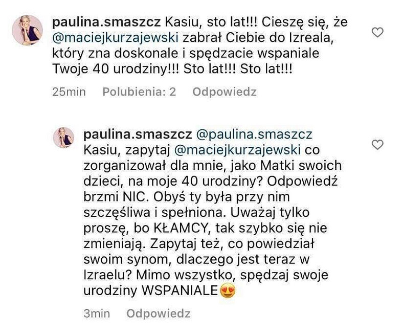 Paulina Smaszcz na Instagramie