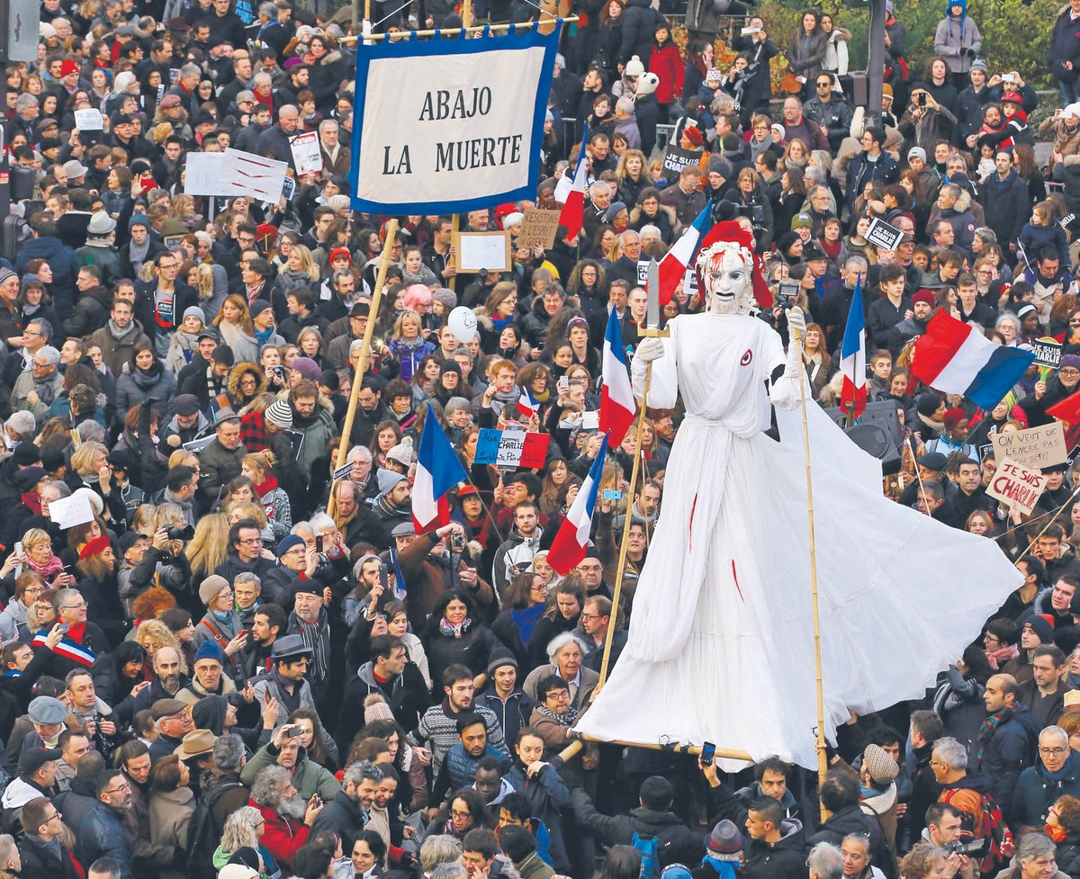 Marsz po ataku na „Charlie Hebdo”. Paryż, 11 stycznia 2015 r.