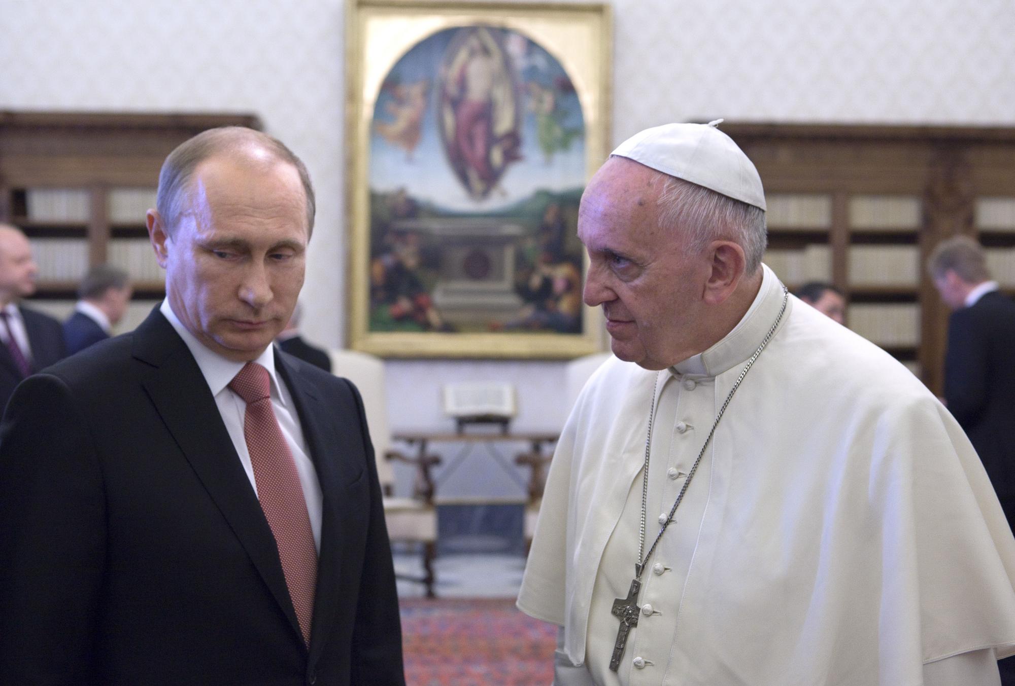 Putin na návšteve Vatikánu v roku 2015